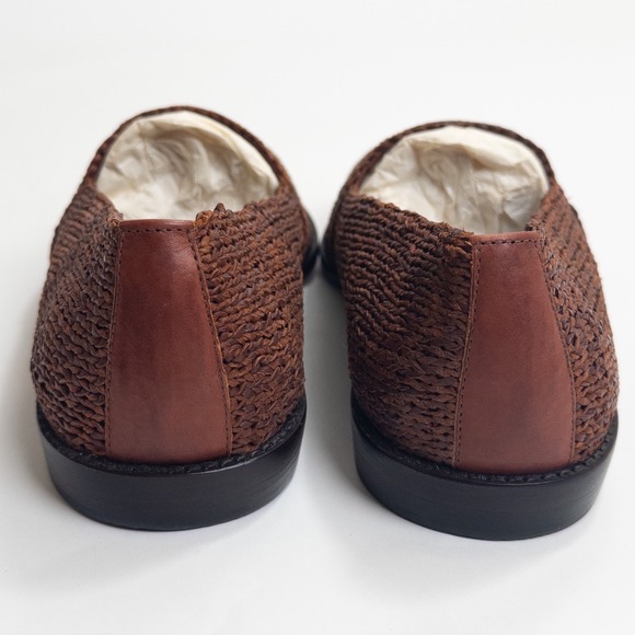 Cole Haan Resort Loafers Men's 10M Brown Woven Leather Artisan Slip On Shoes